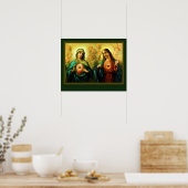 Poster Sacré-Coeur Jésus et le Coeur Immaculé de Marie (Cuisine)