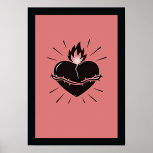 Poster Sacré-Cœur Réinventé – Art Symbolique Minimaliste
