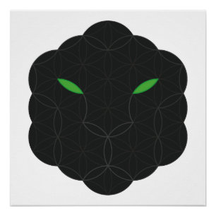 Poster Sacré Jaguar - Visage de la Vie, Noir.