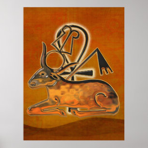 Poster Sacred Bull Egyptian 3D