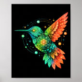 Poster Sacred Geometry Hummingbird Mystic Celestial Desig (Devant)