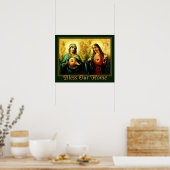 Poster Sacred Heart & Immaculé Heart Accueil Bénédiction (Cuisine)