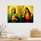 Poster Sacred Heart of Jesus & Immaculate Heart of Mary (Cuisine)