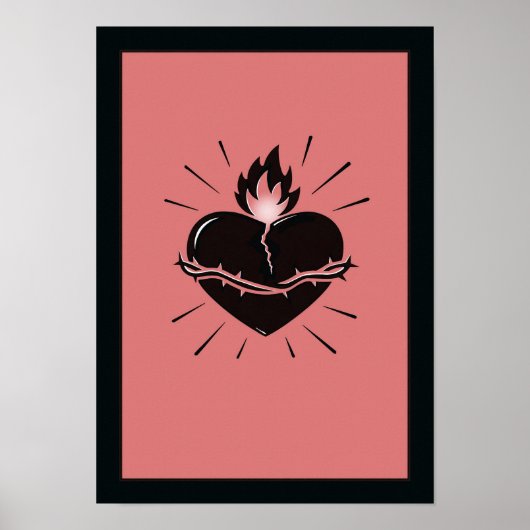 Poster Sacred Heart Reimagined – Minimal Symbolic Art (Devant)