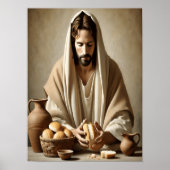 Poster Sacrement divin : Jésus brise le pain (Devant)