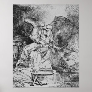 Poster Sacrifice d'Abraham - Rembrandt - c1655