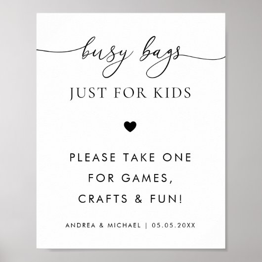 Poster Sacs occupés pour Enfants - Mariage de script du c (Devant)