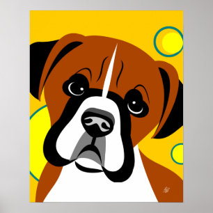 Poster Sad face Boxer Dog Art