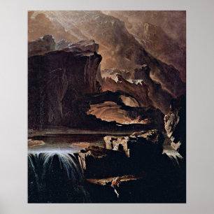 Poster Sadak à la recherche des eaux par John Martin