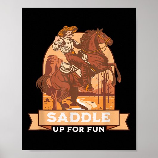 Poster Saddle Up For Fun Cowboy Western Riding Humour (Devant)