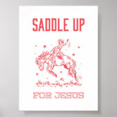 Poster Saddup for Jesus Red Rodeo Christian Wall Art (Devant)
