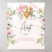 Poster Safari adopter un anniversaire aminal (Devant)