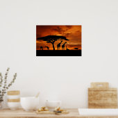 Poster Safari africain au coucher du soleil (Cuisine)