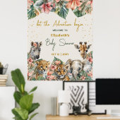 Poster Safari Animal Aventure Commencer Baby Boy Douche (Bureau à domicile)