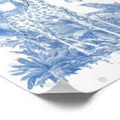 Poster Safari animal Dusty Blue Toile bébé garçon douche  (Coin)