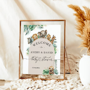 Poster Safari Animal Jungle Baby shower d'accueil moderne