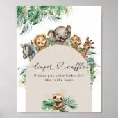 Poster Safari Animal Jungle Baby shower moderne couche (Devant)