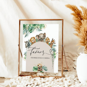 Poster Safari Animal Jungle Baby shower moderne Faveurs