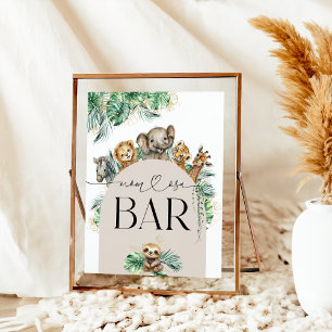 Poster Safari Animal Jungle Baby shower moderne Momosa ba