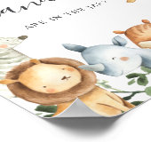 Poster Safari Animaux Baby showers Devinez Combien De Can (Coin)
