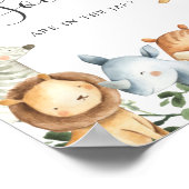 Poster Safari Animaux Baby showers Devinez Combien De Cha (Coin)