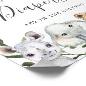 Poster Safari Animaux Baby showers Devinez Combien De Dia (Coin)