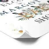 Poster Safari Animaux Conduits Par Baby shower Verdure (Coin)