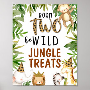 Poster Safari Animaux nés être un signe d'anniversaire sa