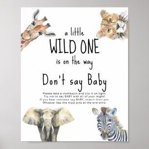 Poster Safari animaux sauvages - Ne pas dire bébé