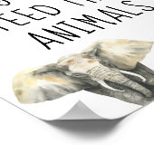 Poster Safari animaux sauvages - Ne pas NOURRIR LES ANIMA (Coin)