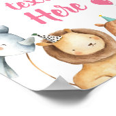 Poster Safari Animaux Wild Girl Anniversaire Panneau de t (Coin)