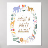 Poster Safari Anniversaire Partie Adopter une Partie Anim (Devant)