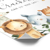 Poster Safari Baby shower Devine Combien De Crackers Anim (Coin)
