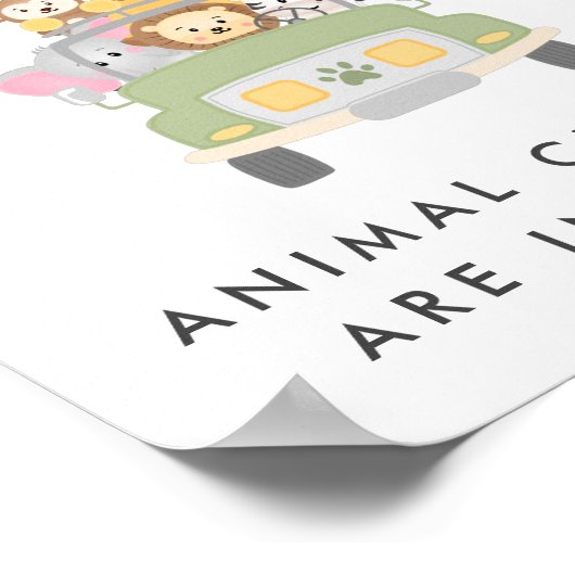 Poster Safari Baby shower Devine Combien De Jeu Signe (Coin)