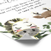 Poster Safari Baby shower Devine Le doux signe de la mess (Coin)