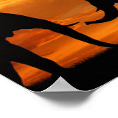 Poster Safari Baobab africain silhouette d'éléphant (Coin)