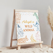 Poster Safari Birthday Party Adopt an Animal Table Sign