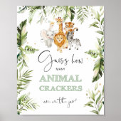 Poster Safari Combien de crackers animaux dans le bocal (Devant)