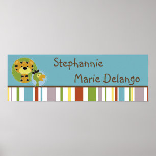 Poster Safari de bannières personnalisées de 22,5 po x 7,