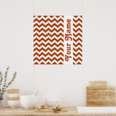 Poster Safari de rouille Red Poppy Chevron avec texte per (Cuisine)