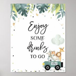 Poster Safari Drive By Baby shower Treat Favoriser Sign