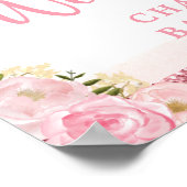 Poster Safari Floral Rose Blush Wild Animals Bienvenue bé (Coin)