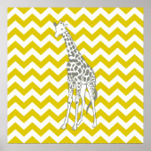 Poster Safari Golden Poppy Chevron avec Giraffe Pop Art (Devant)