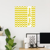 Poster Safari Golden Poppy Chevron avec texte personnalis (Bureau à domicile)