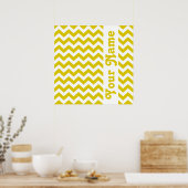 Poster Safari Golden Poppy Chevron avec texte personnalis (Cuisine)