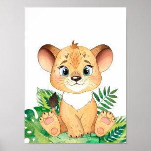 Poster Safari In The Jungle Baby Lion Cub