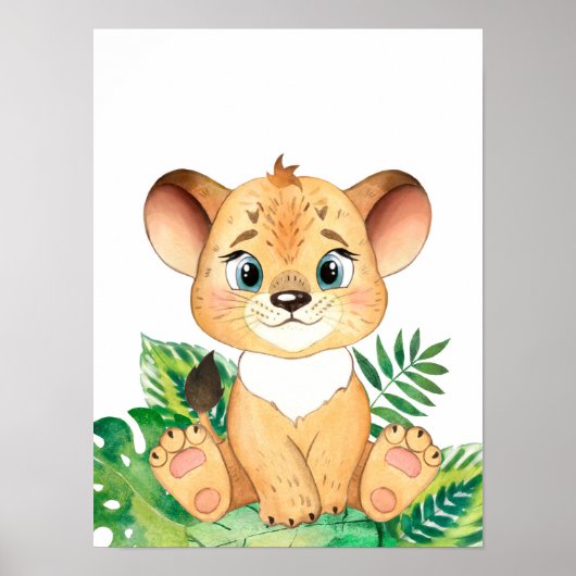 Poster Safari In The Jungle Baby Lion Cub (Devant)