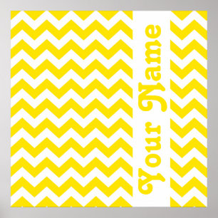 Poster Safari jaune d'or Chevron avec le texte fait sur