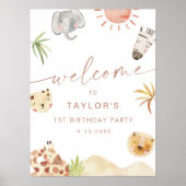 Poster SAFARI Jungle Animaux Anniversaire Bienvenue (Devant)