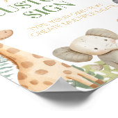 Poster Safari Jungle Animaux Anniversaire Table (Coin)